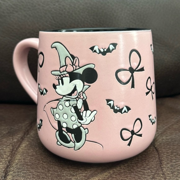 Disney Minnie Mouse Witch with Bats and Ribbons Pink Halloween Mug - Picture 8 of 12